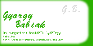 gyorgy babiak business card